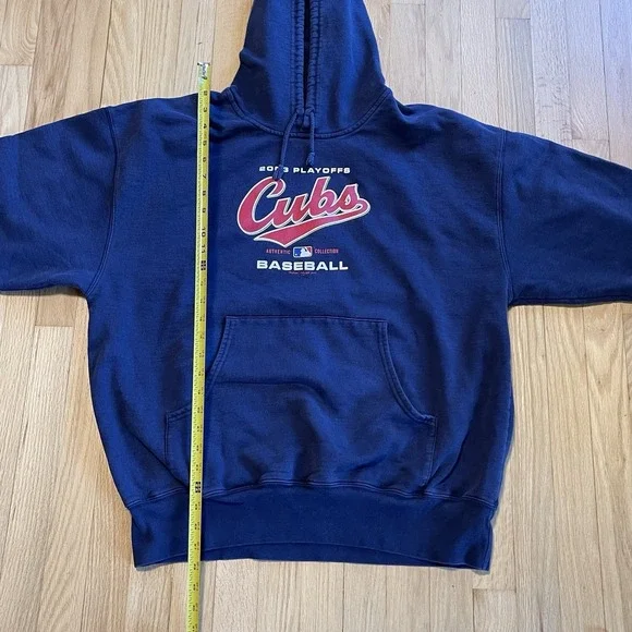 Vintage Chicago Cubs 2003 Playoff Hoodie Sweatshirt Majestic MLB Blue Men XL - Picture 4 of 7